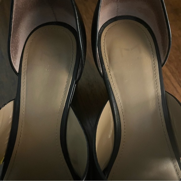 Marc Fisher Chic Black Leather Wedge Sandals. Women’s size 6.5 - Picture 9 of 13